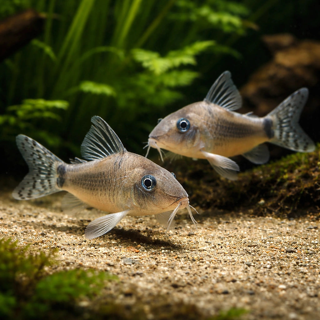 best algae eating fish — Catfish cory pleco for sale UK — AI pair planted view
