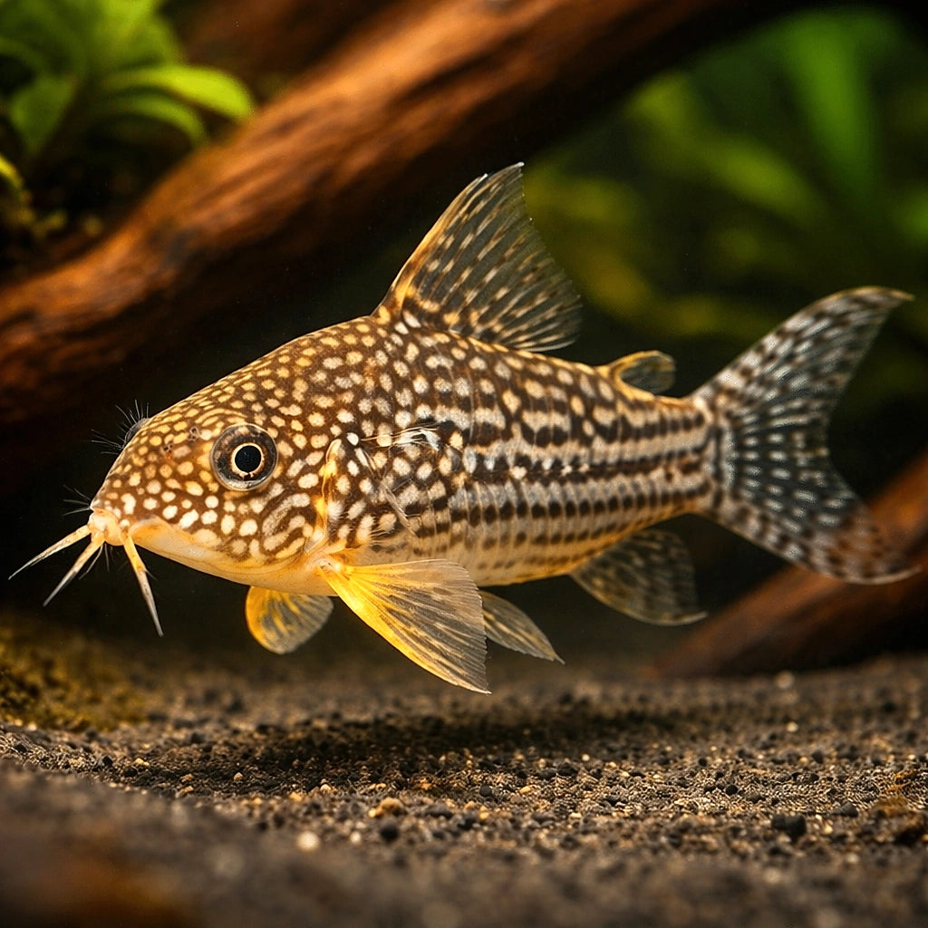 best algae eating fish — Catfish cory pleco for sale UK — AI hero driftwood view