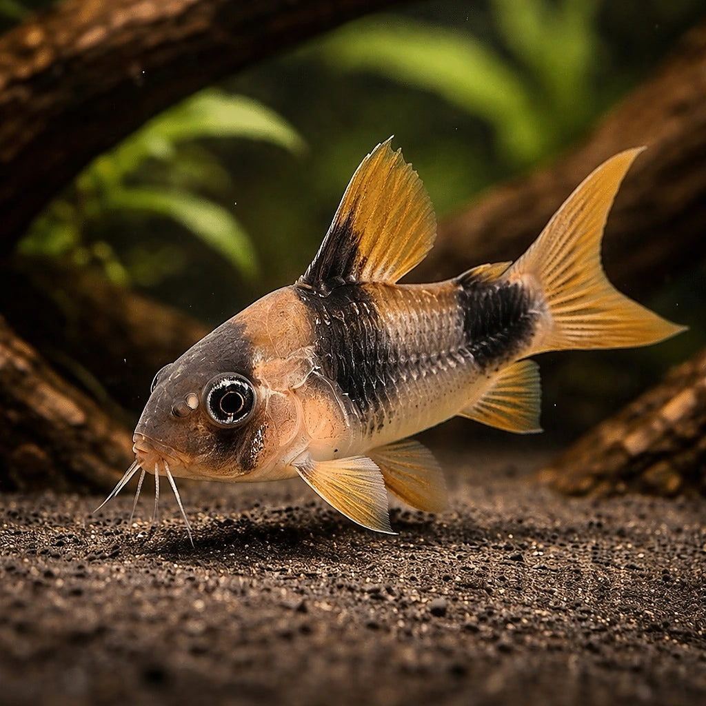best algae eating fish — Catfish cory pleco for sale UK — AI hero driftwood view