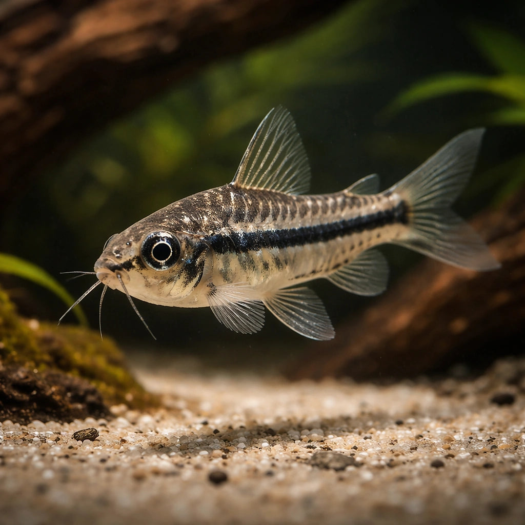 best algae eating fish — Catfish cory pleco for sale UK — AI hero driftwood view