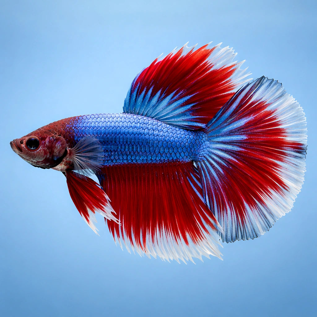Betta battle paradise DUO mixed colors 1 pc — tropical fish for sale UK — AI side clean view
