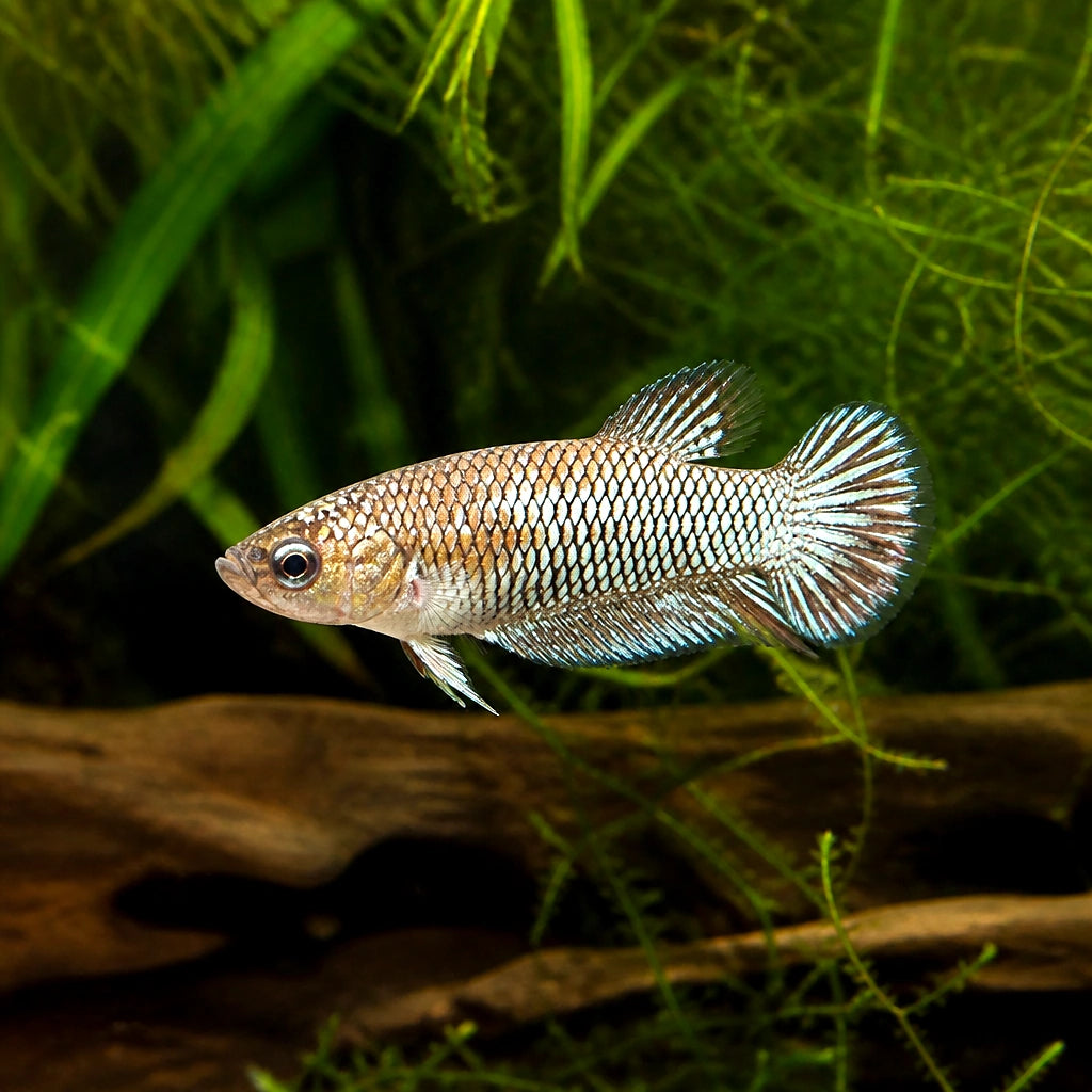 Betta female Alien Samurai Copper - Betta Fish for Sale UK — tropical fish for sale UK — AI natural aquarium view