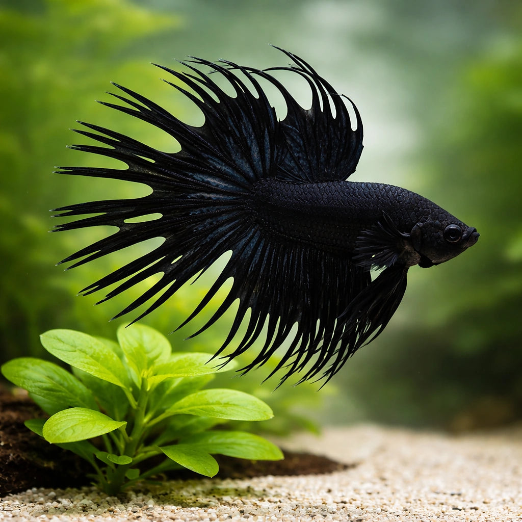 betta fish temperature — Betta Fighter fish for sale UK — AI scale plant view