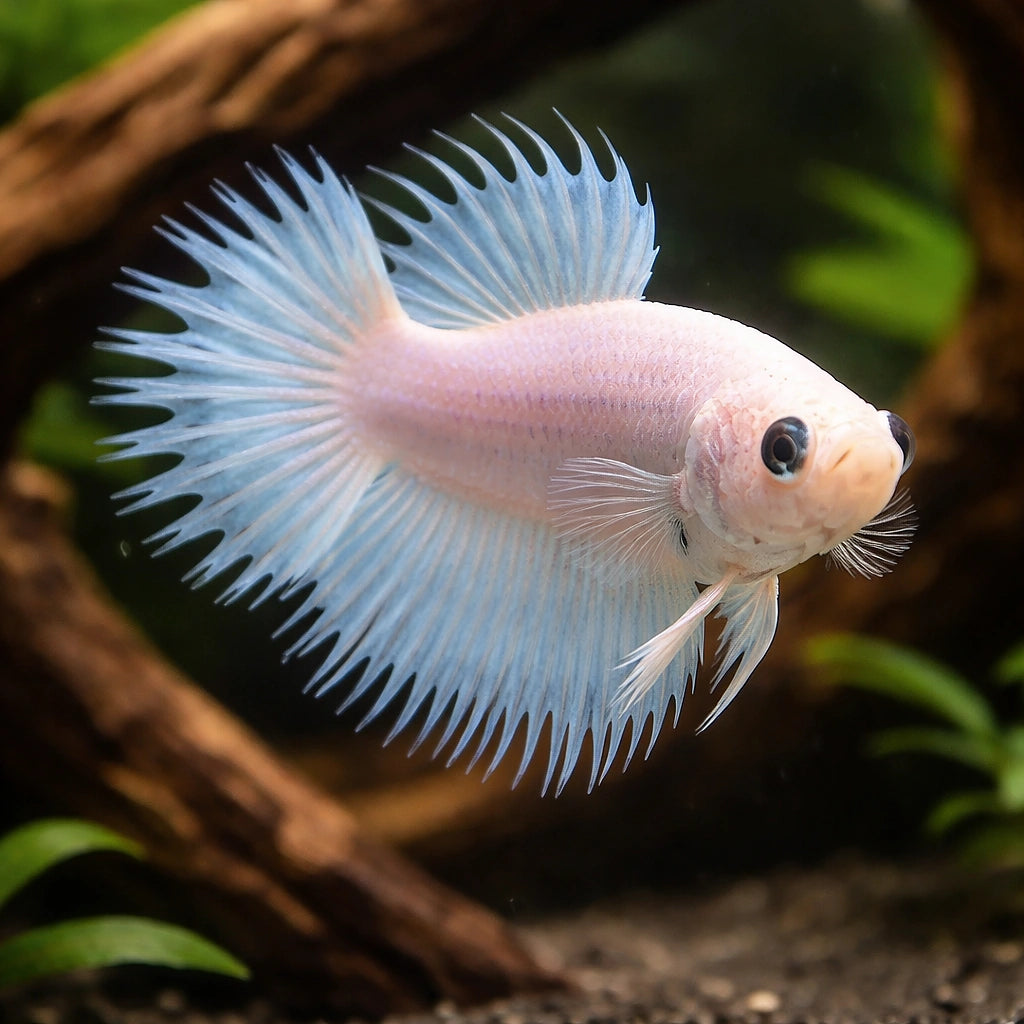 betta fish temperature — Betta Fighter fish for sale UK — AI hero driftwood view