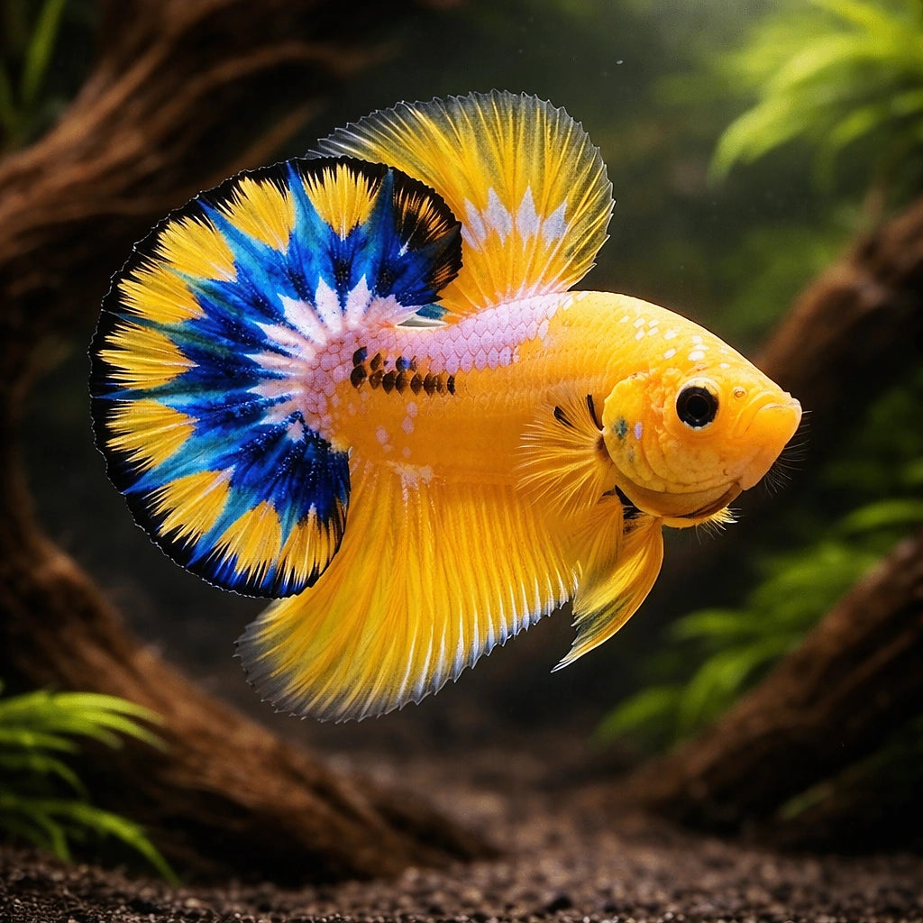 betta fish temperature — Betta Fighter fish for sale UK — AI hero driftwood view