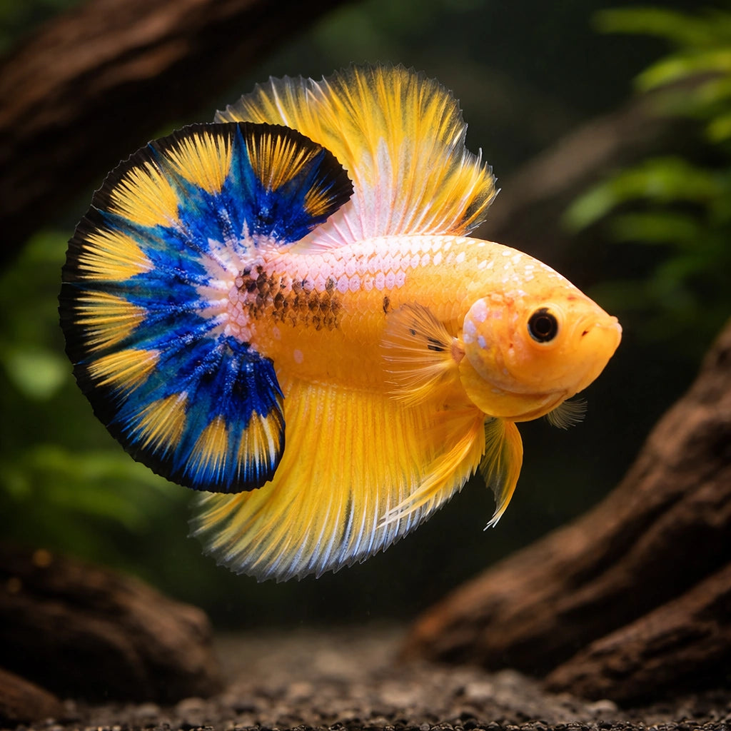 betta fish temperature — Betta Fighter fish for sale UK — AI hero driftwood view