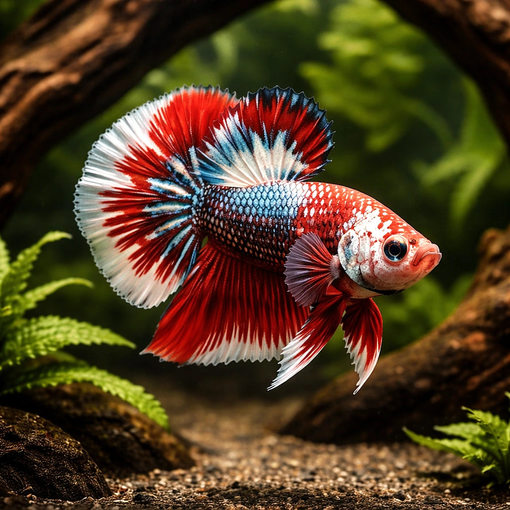 betta fish temperature — Betta Fighter fish for sale UK — AI hero driftwood view