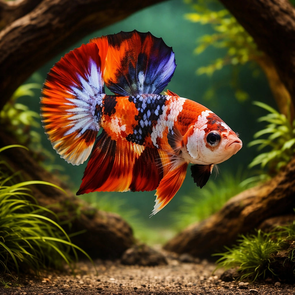 betta fish temperature — Betta Fighter fish for sale UK — AI hero driftwood view