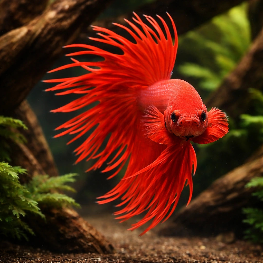 betta fish temperature — Betta Fighter fish for sale UK — AI hero driftwood view