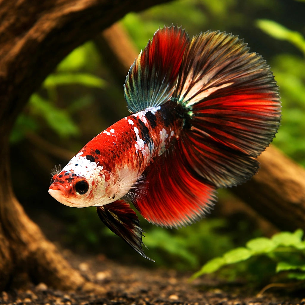 betta fish temperature — Betta Fighter fish for sale UK — AI hero driftwood view