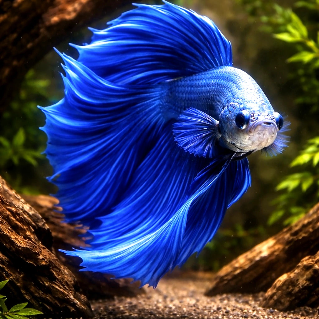 betta fish temperature — Betta Fighter fish for sale UK — AI hero driftwood view