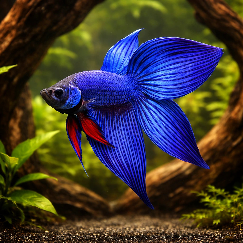 betta fish temperature — Betta Fighter fish for sale UK — AI hero driftwood view