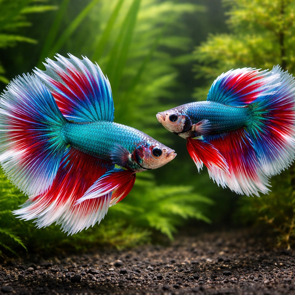 Betta paradise mixed colors 1,9 l — tropical fish for sale UK — AI pair planted view