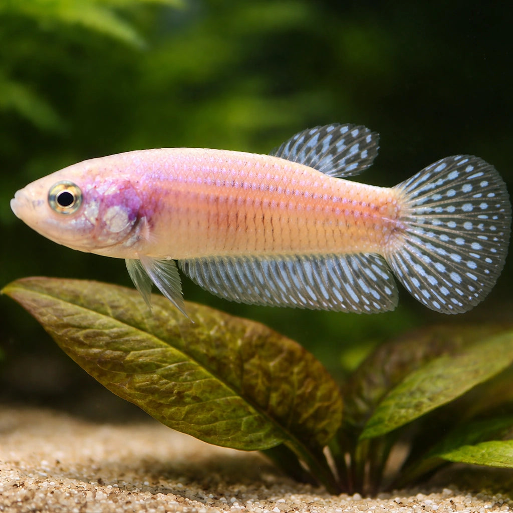 Betta spl. female Alien blue L — tropical fish for sale UK — AI scale plant view