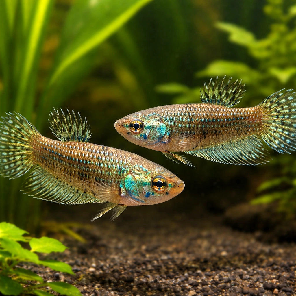 Betta spl. female Alien green L — tropical fish for sale UK — AI pair planted view