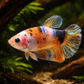 Betta spl. female Giant Nemo XL — tropical fish for sale UK — AI hero driftwood view