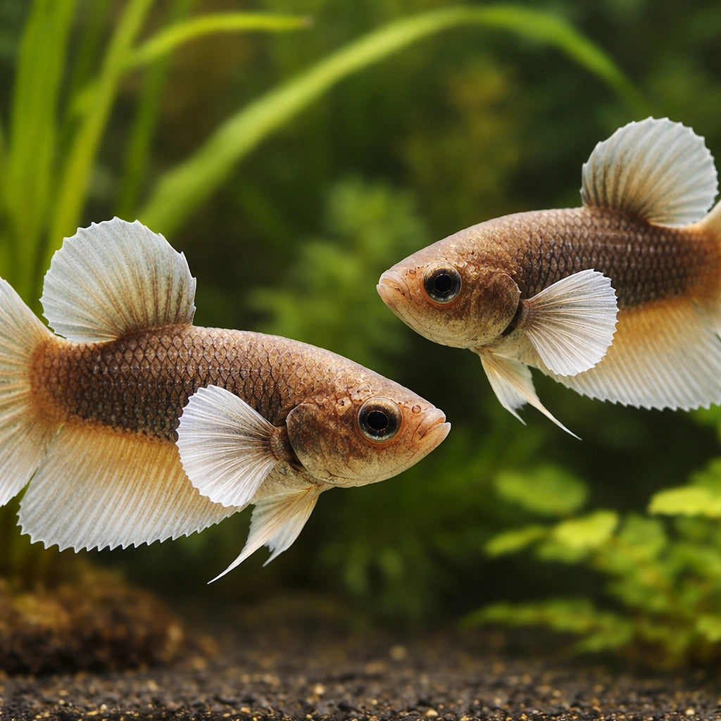Betta spl. female plakat big ears mix L — tropical fish for sale UK — AI pair planted view