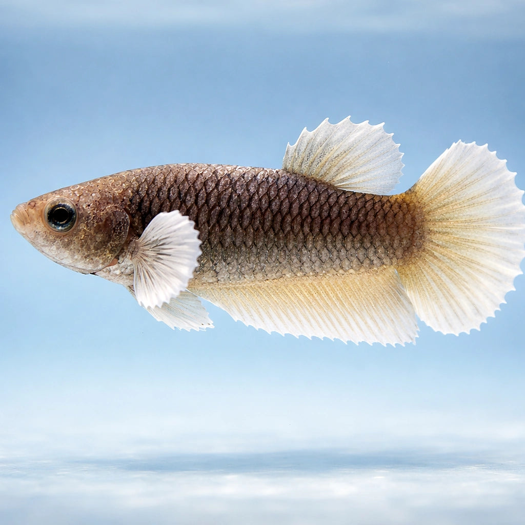 Betta spl. female plakat big ears mix L — tropical fish for sale UK — AI side clean view
