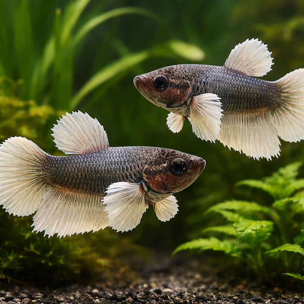 Betta spl. female SuperDelta big ears mix M — tropical fish for sale UK — AI pair planted view
