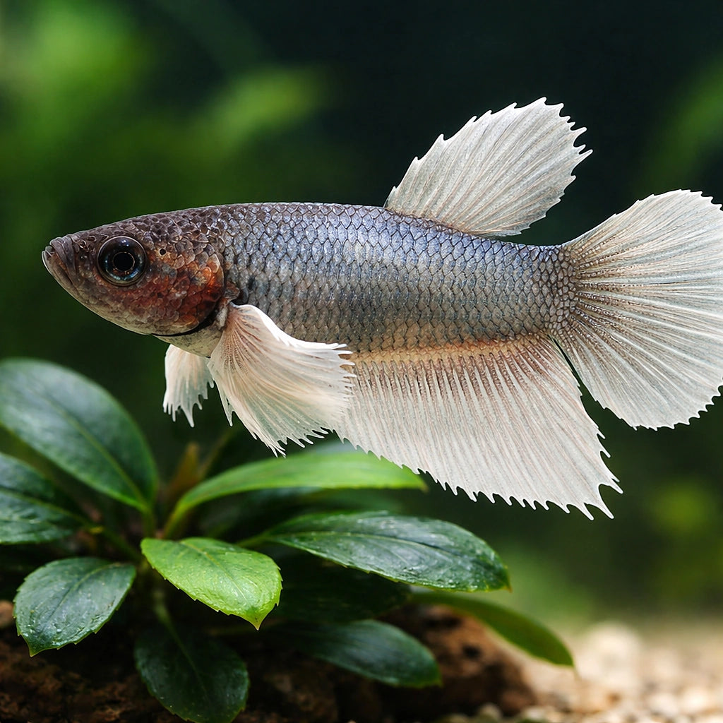 Betta spl. female SuperDelta big ears mix M — tropical fish for sale UK — AI scale plant view