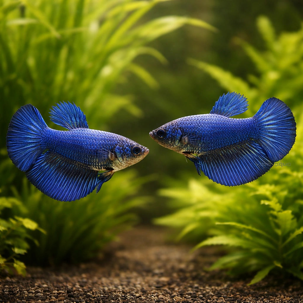 Betta spl. female SuperDelta blue XL — tropical fish for sale UK — AI pair planted view