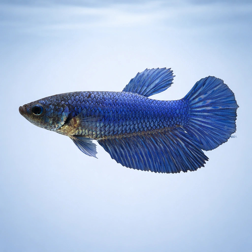 Betta spl. female SuperDelta blue XL — tropical fish for sale UK — AI side clean view