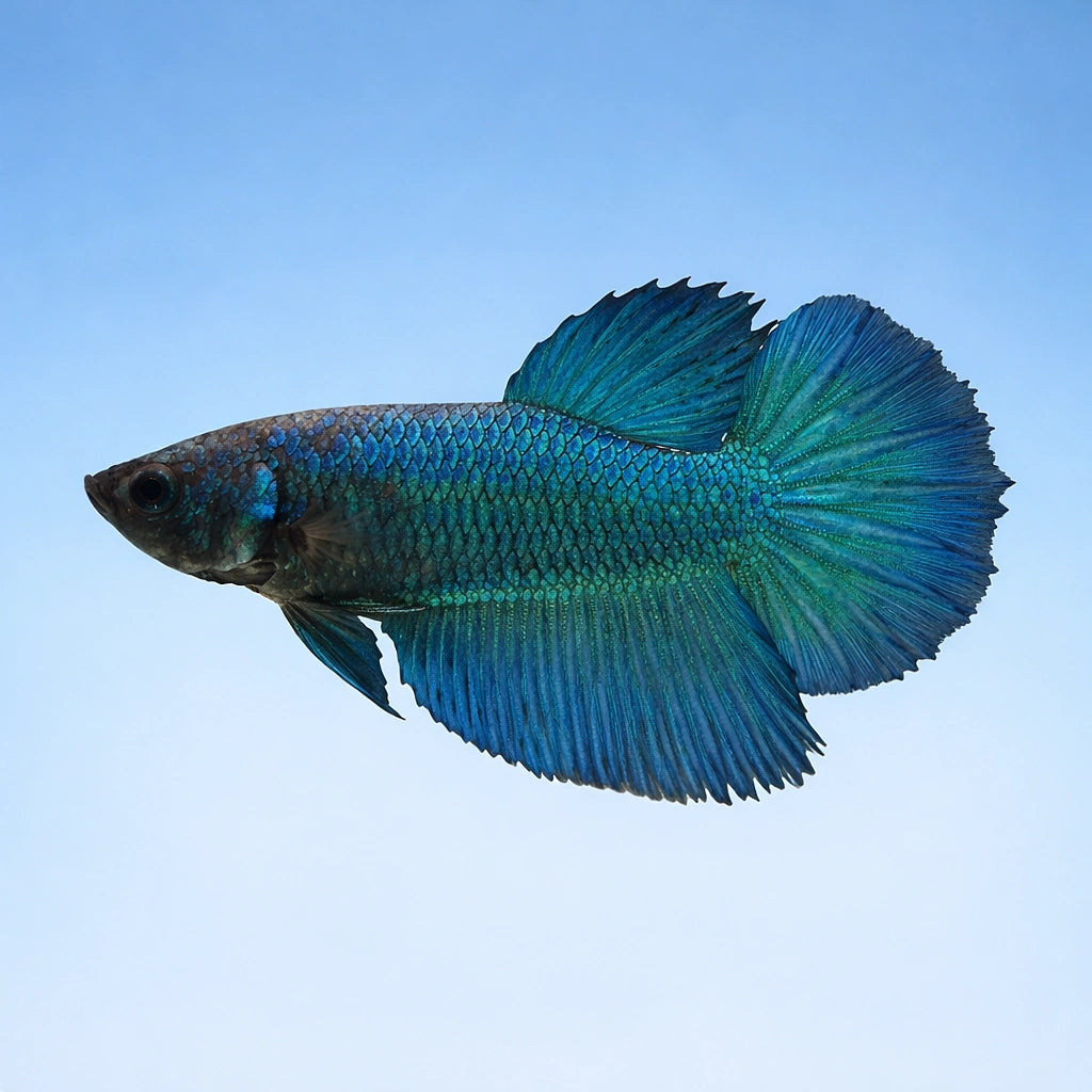 Betta spl. female SuperDelta green XL — tropical fish for sale UK — AI side clean view