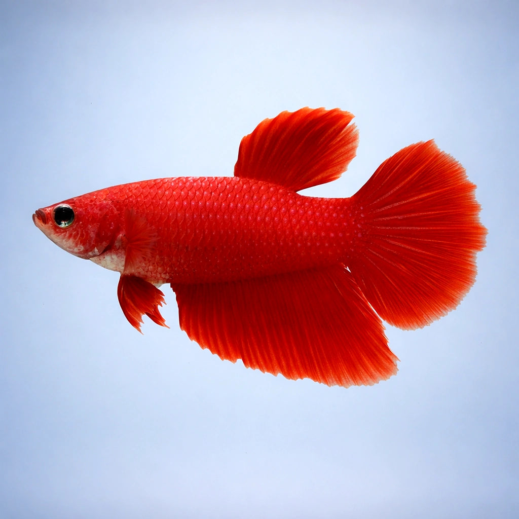 Betta spl. female SuperDelta red XL — tropical fish for sale UK — AI side clean view