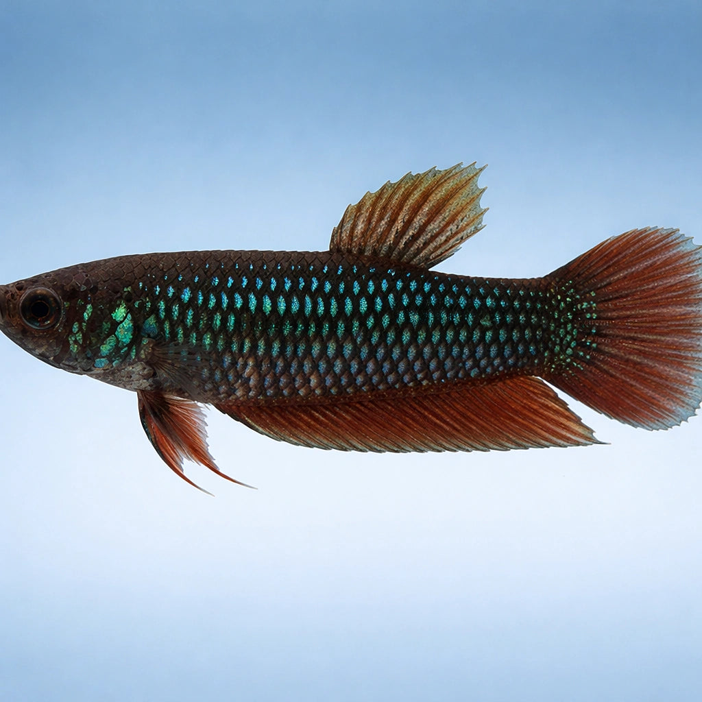 Betta spl. female Wild Smaragdina Guitar L — tropical fish for sale UK — AI side clean view