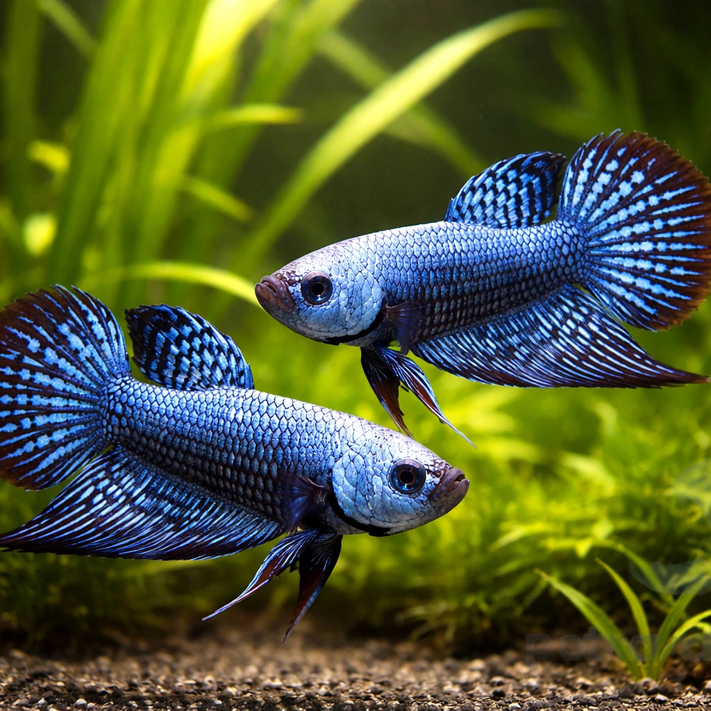 Betta spl. male Alien blue L — tropical fish for sale UK — AI pair planted view