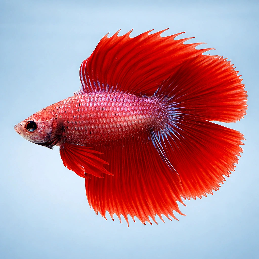 Betta spl. male double tail red XL — tropical fish for sale UK — AI side clean view