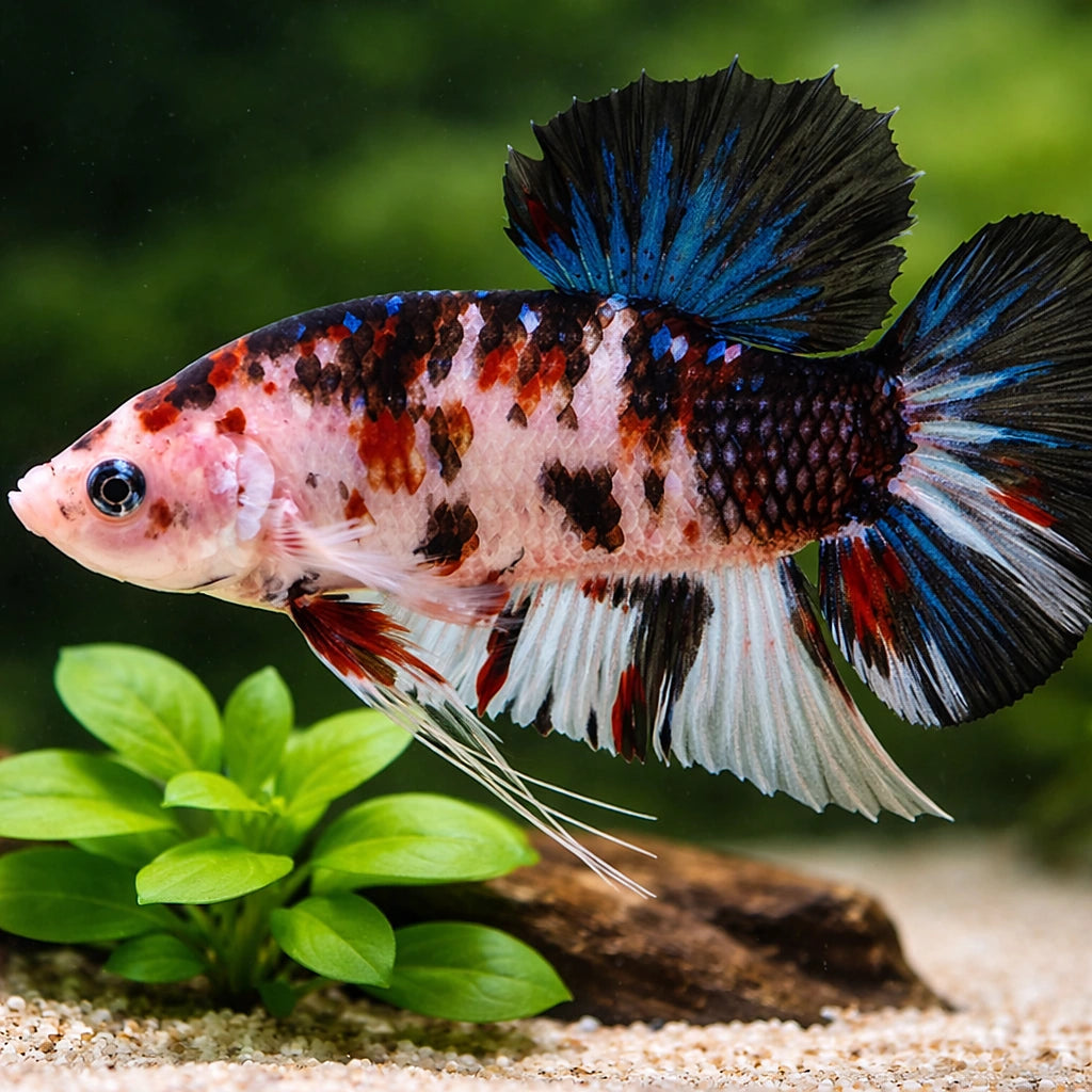 Betta spl. male giant koi 6 - — tropical fish for sale UK — AI scale plant view