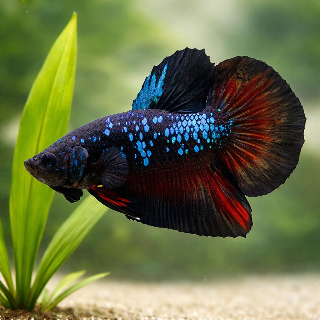Betta spl. male plakat avatar L — tropical fish for sale UK — AI scale plant view