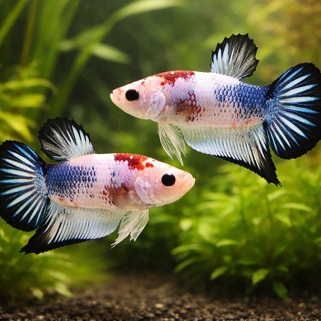 Betta spl. male plakat fancy color mix L — tropical fish for sale UK — AI pair planted view