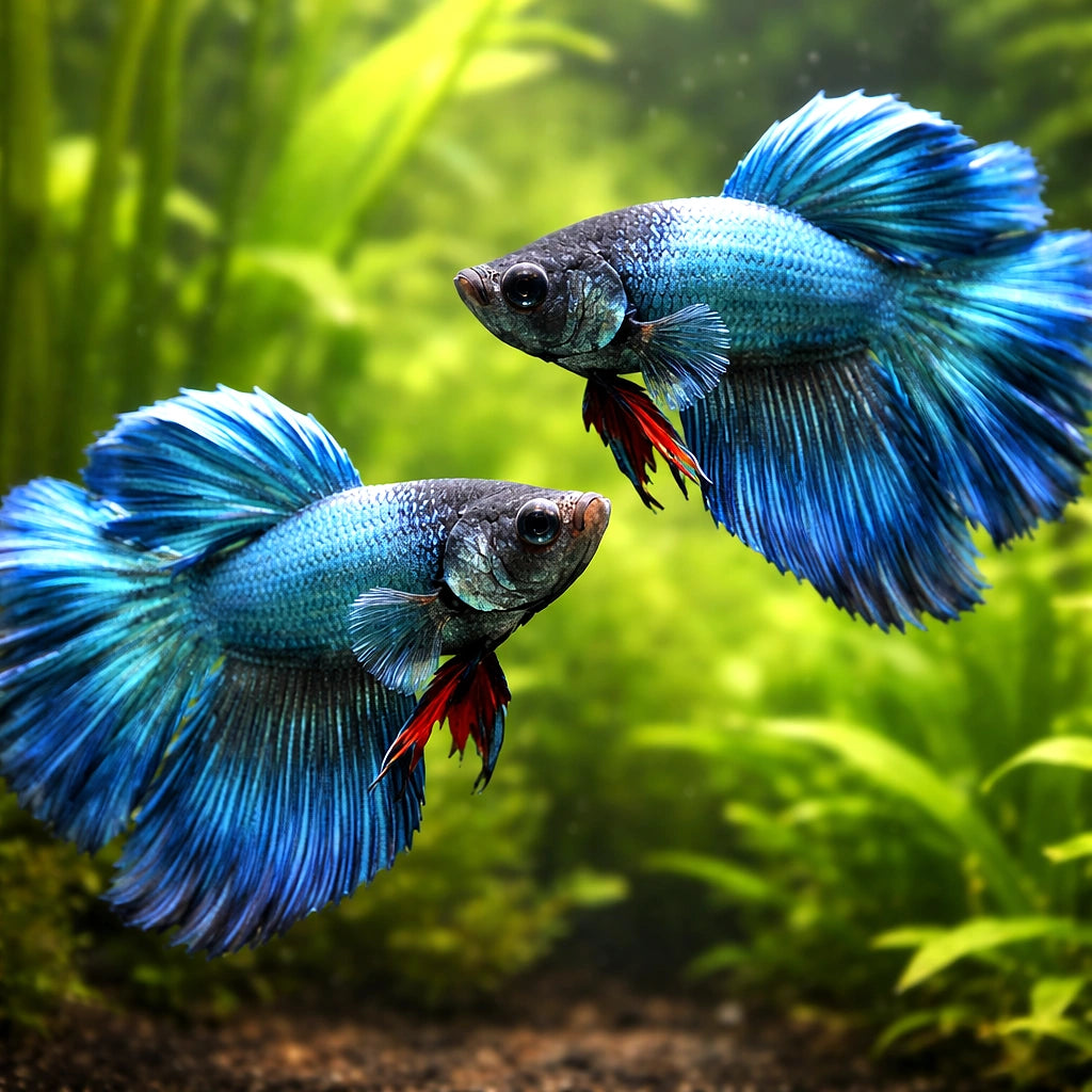 Betta spl. male rose blue XL — tropical fish for sale UK — AI pair planted view