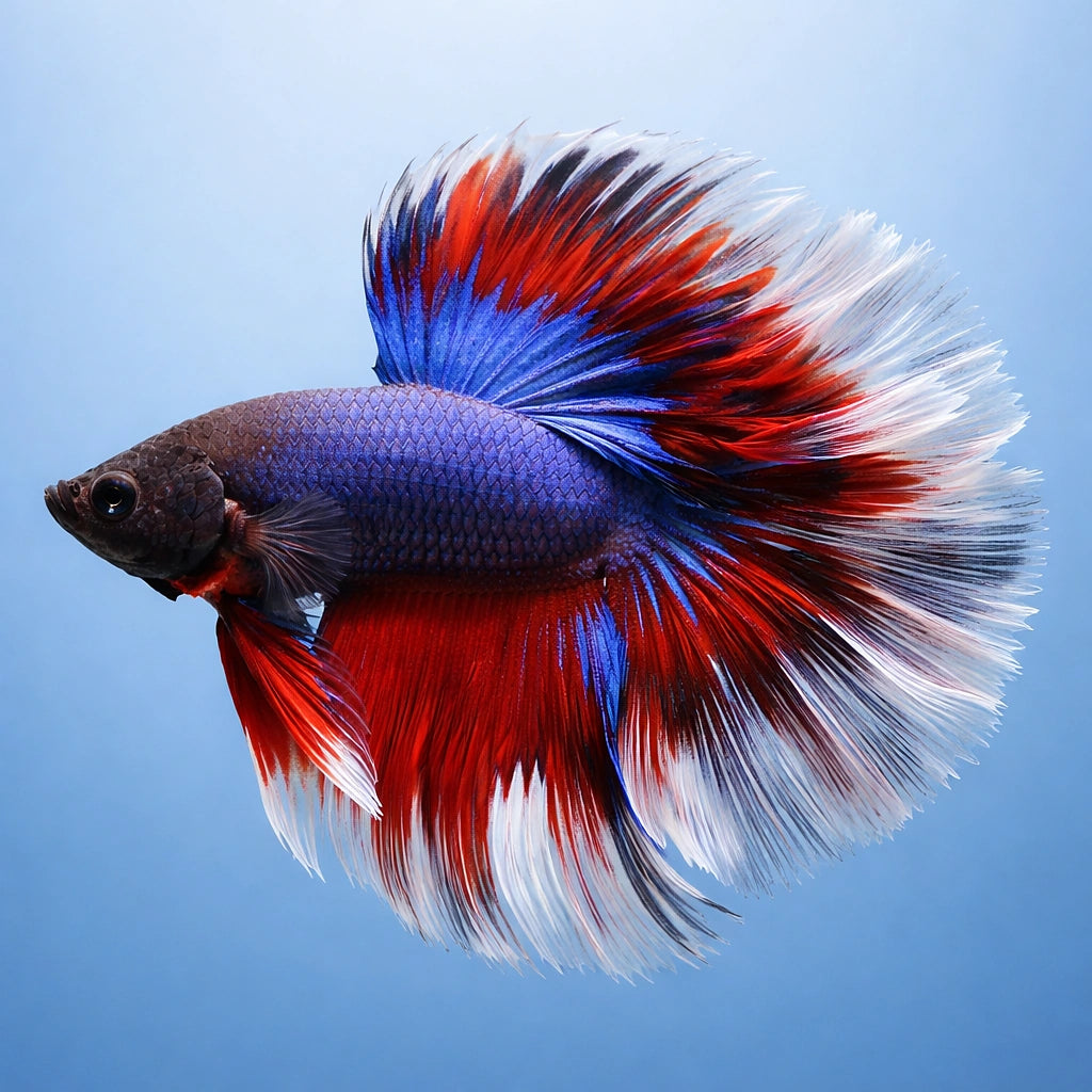 Betta spl. male rose tricolor XL — tropical fish for sale UK — AI side clean view