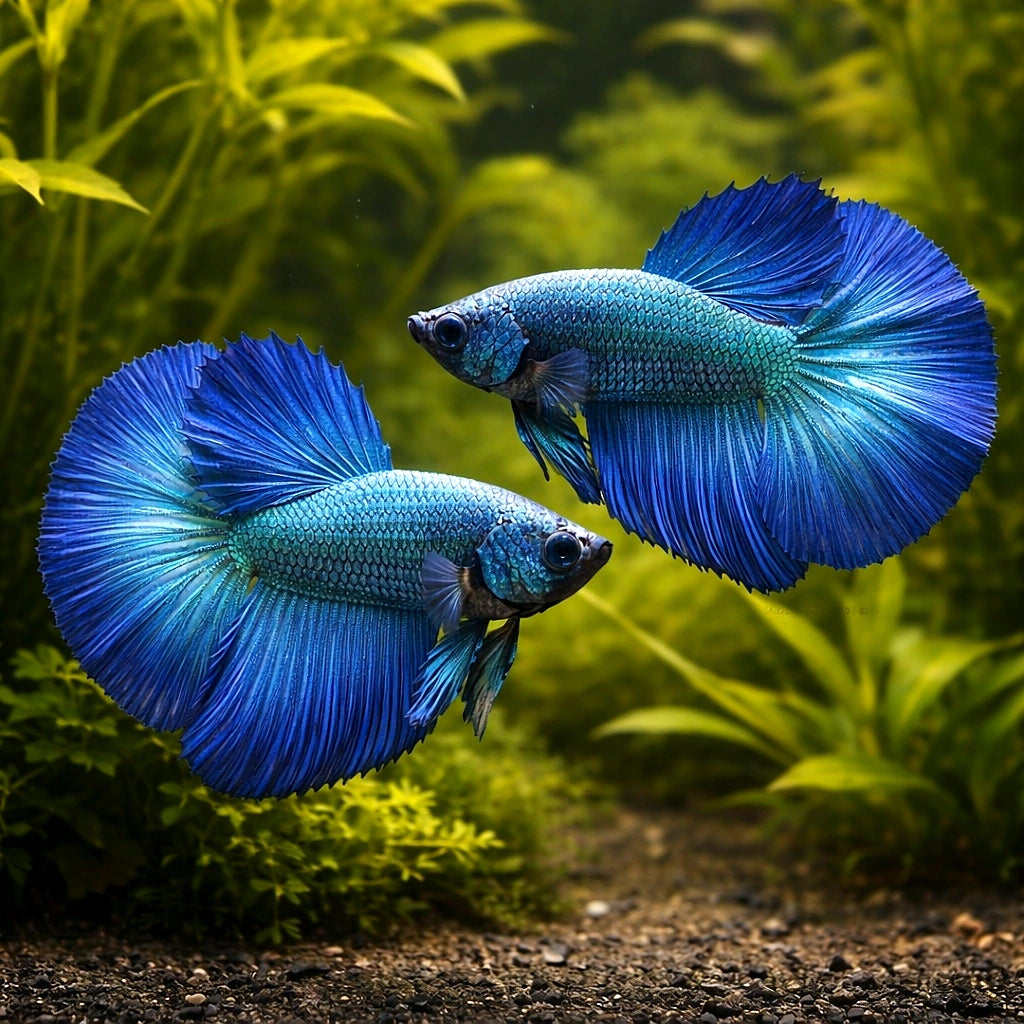 Betta spl. male SuperDelta green XL — tropical fish for sale UK — AI pair planted view