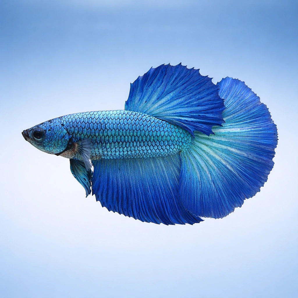 Betta spl. male SuperDelta green XL — tropical fish for sale UK — AI side clean view