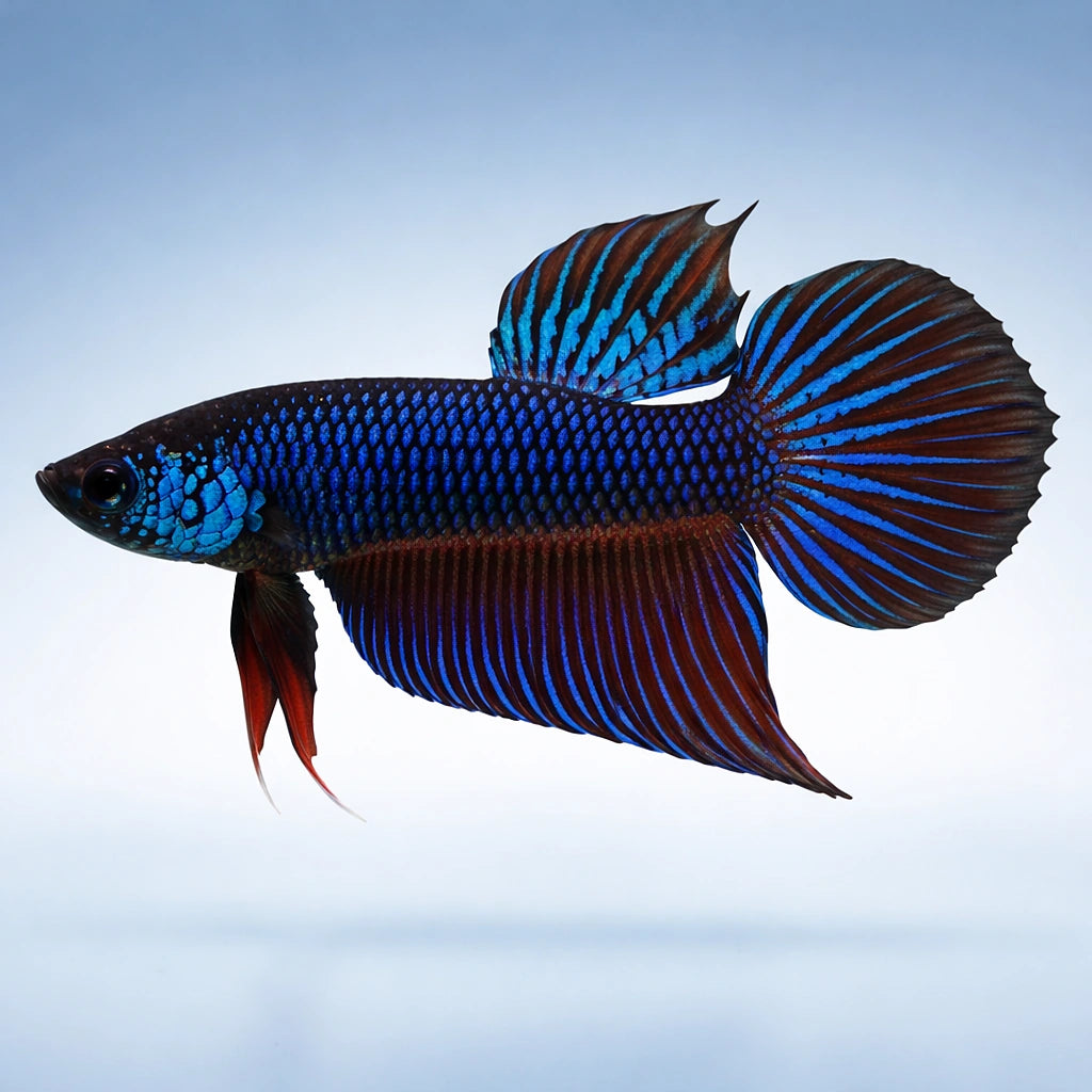 Betta spl. male Wild Buriram blue L — tropical fish for sale UK — AI side clean view