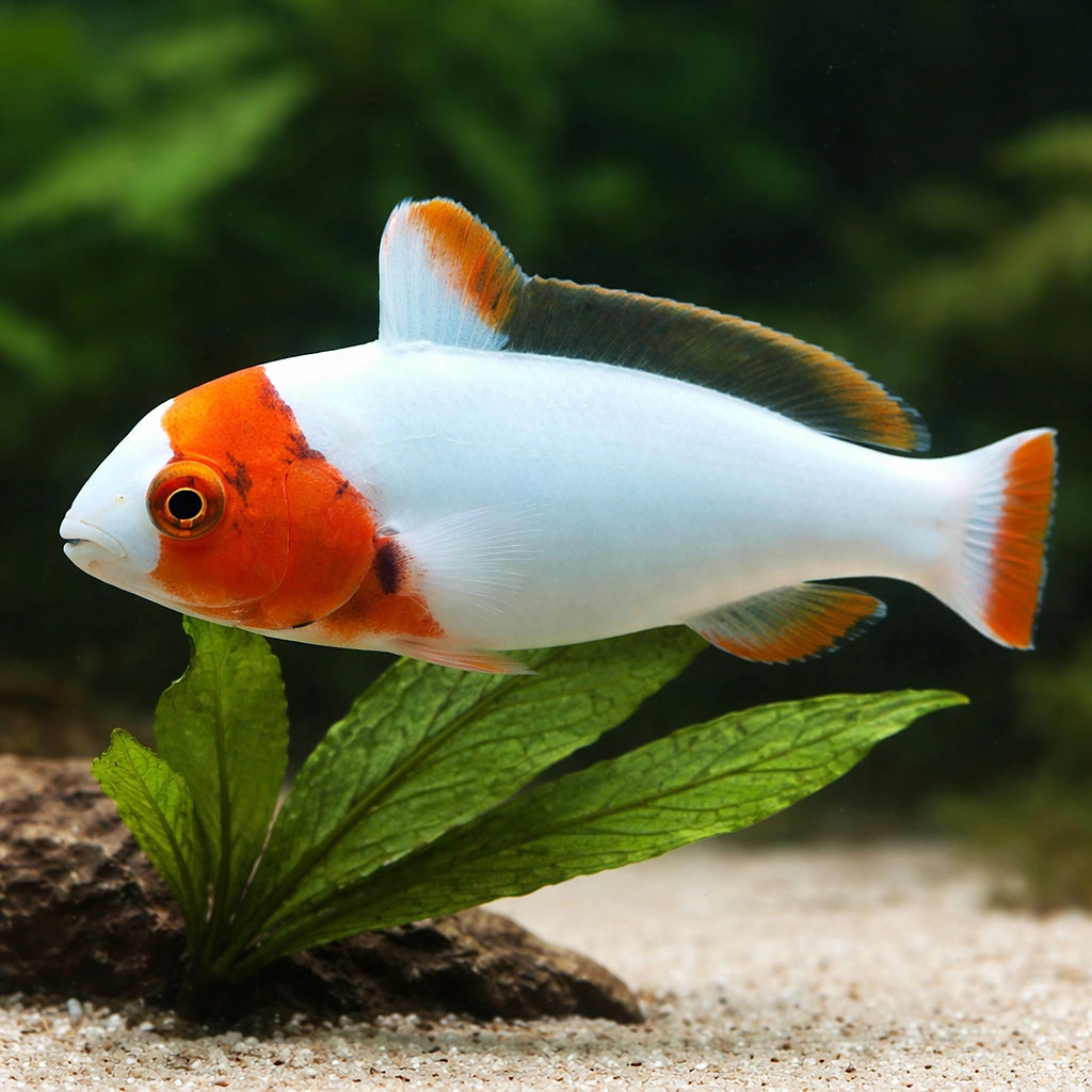 Bicolour Parrotfish M — tropical fish for sale UK — AI scale plant view