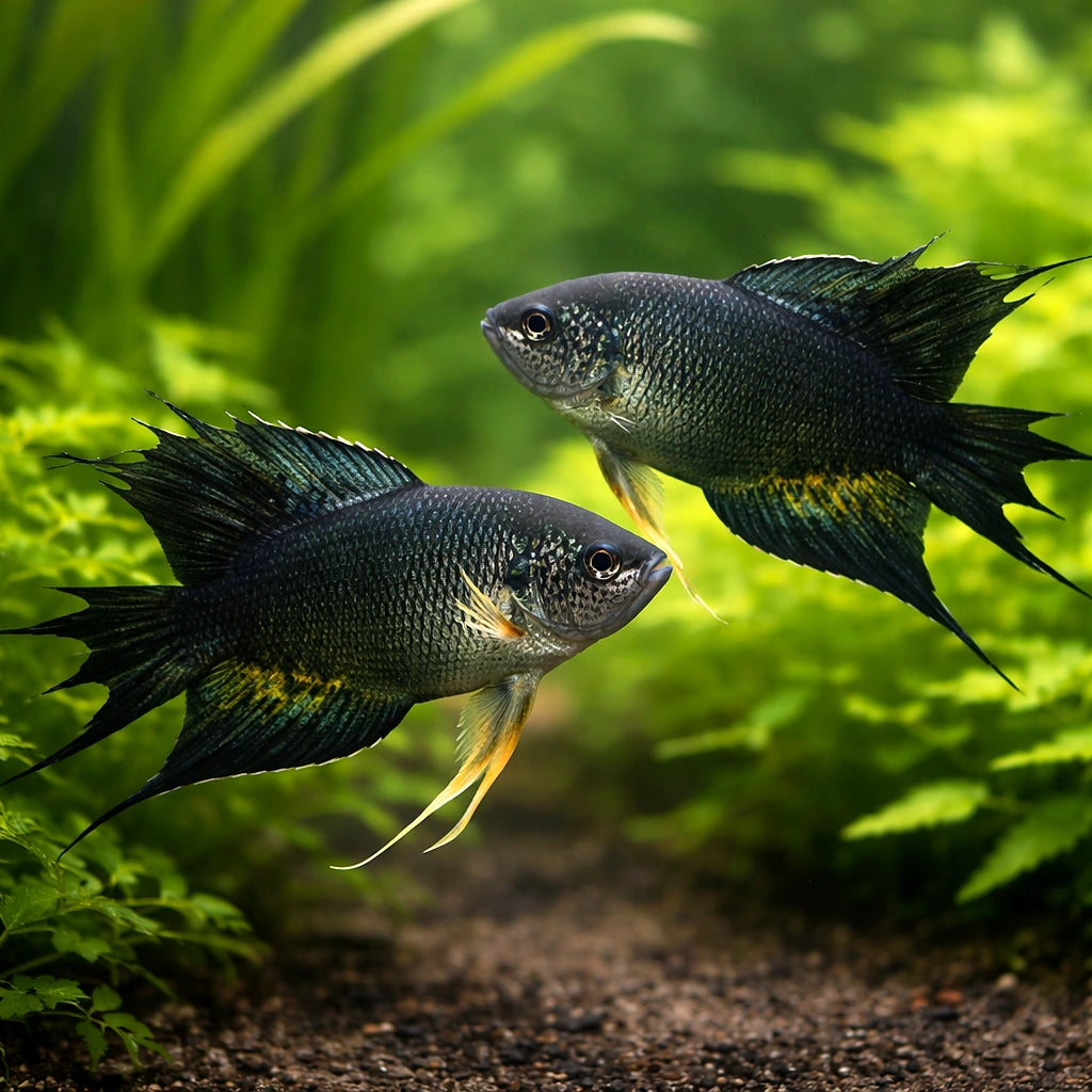 Black Paradise Fish — tropical fish for sale UK — AI pair planted view