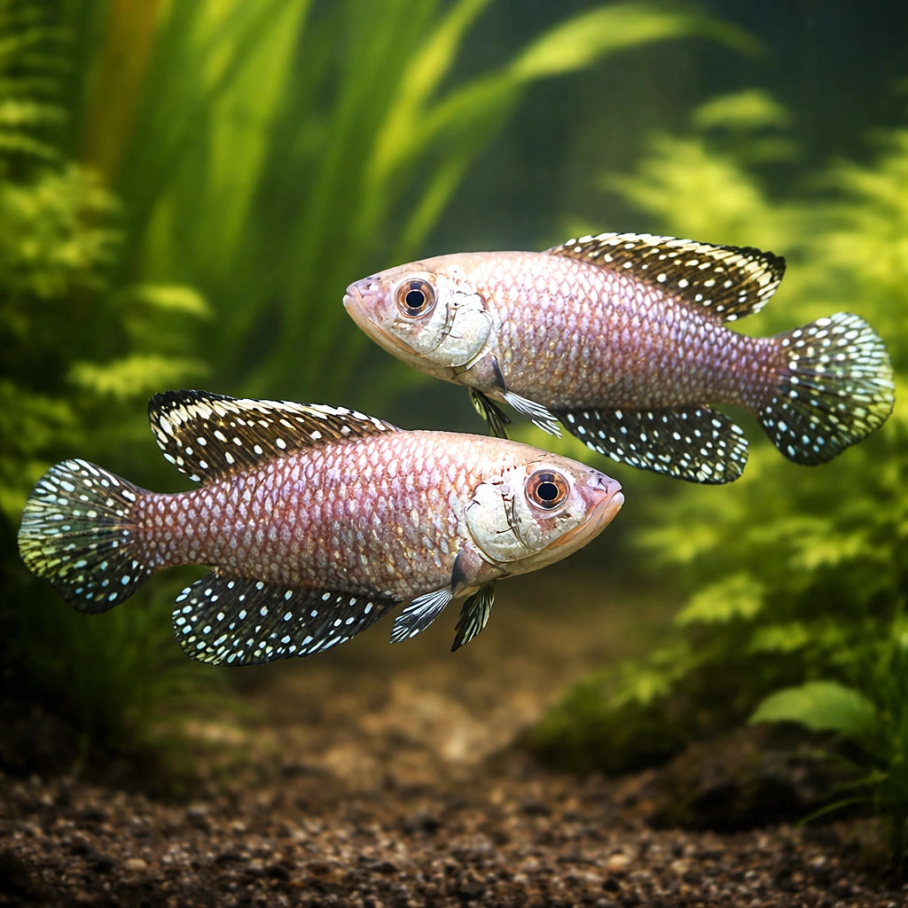 Black Pearlfish — tropical fish for sale UK — AI pair planted view
