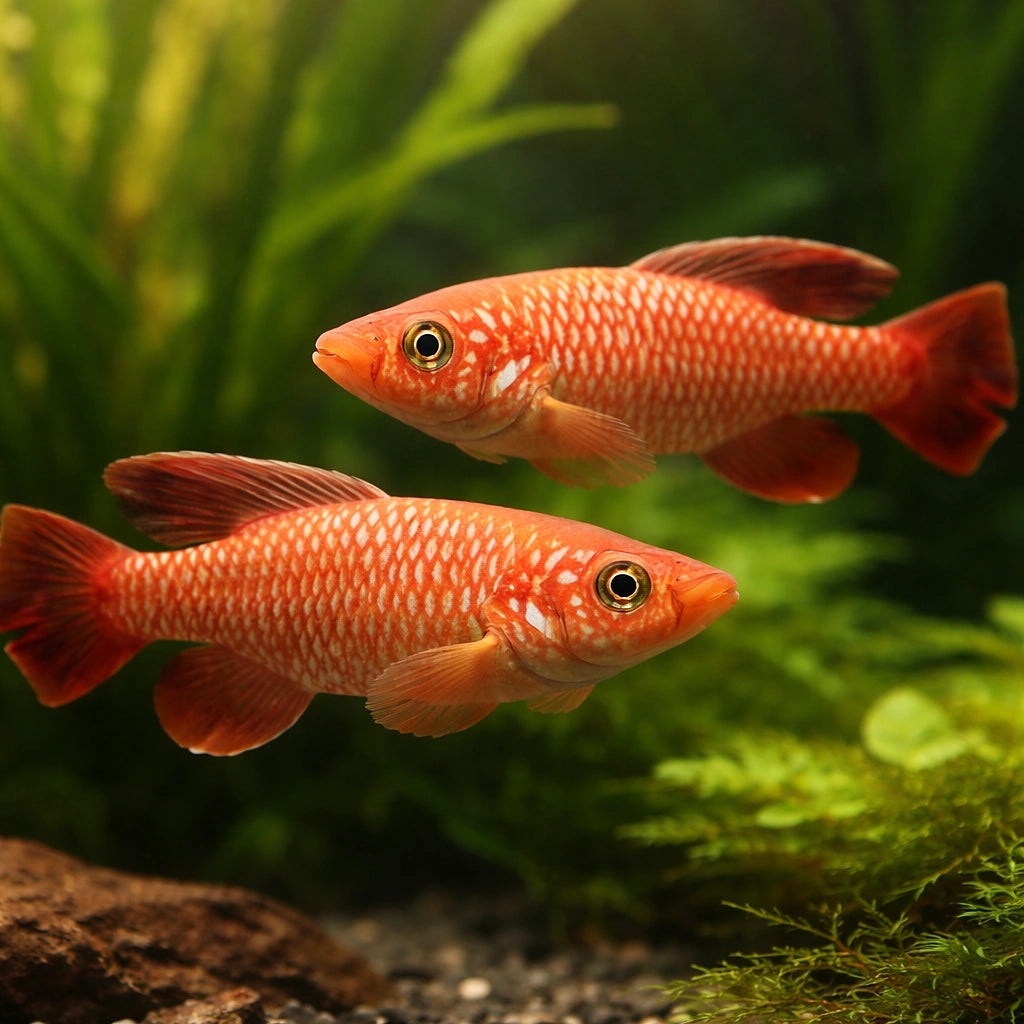 Black Spotted Nothobranch, — tropical fish for sale UK — AI pair planted view