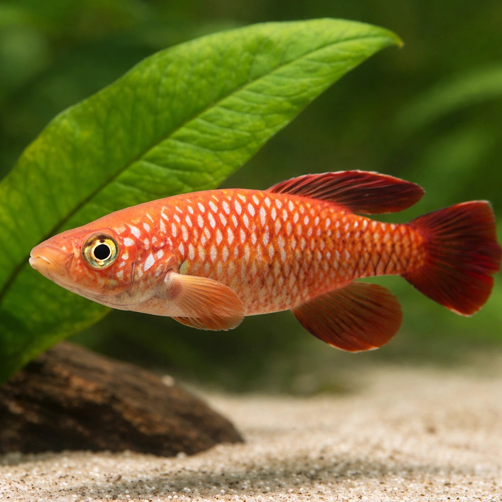 Black Spotted Nothobranch, — tropical fish for sale UK — AI scale plant view