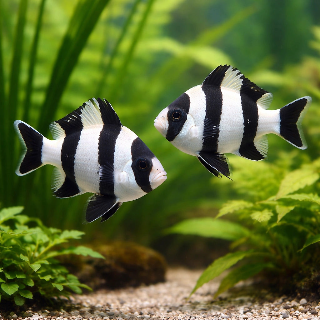 Blacktail Humbug Damselfish M — tropical fish for sale UK — AI pair planted view
