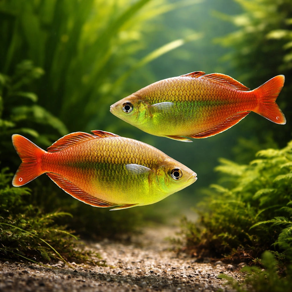 Bleher's Rainbowfish — tropical fish for sale UK — AI pair planted view