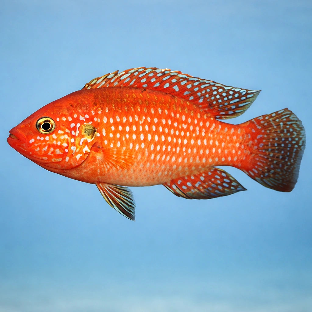 Blood-Red Jewel Cichlid, Li — tropical fish for sale UK — AI side clean view
