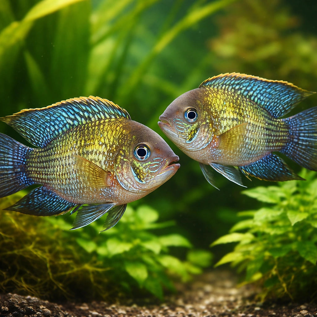 Blue Acara — tropical fish for sale UK — AI pair planted view