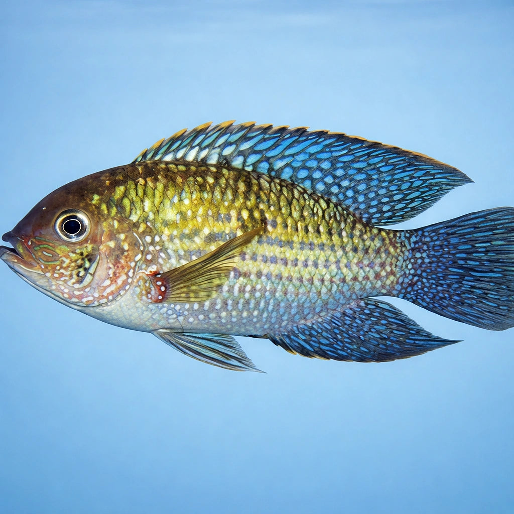 Blue Acara — tropical fish for sale UK — AI side clean view