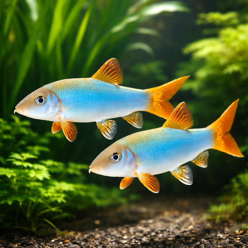 Blue Botia, Orange-Finned L — tropical fish for sale UK — AI pair planted view